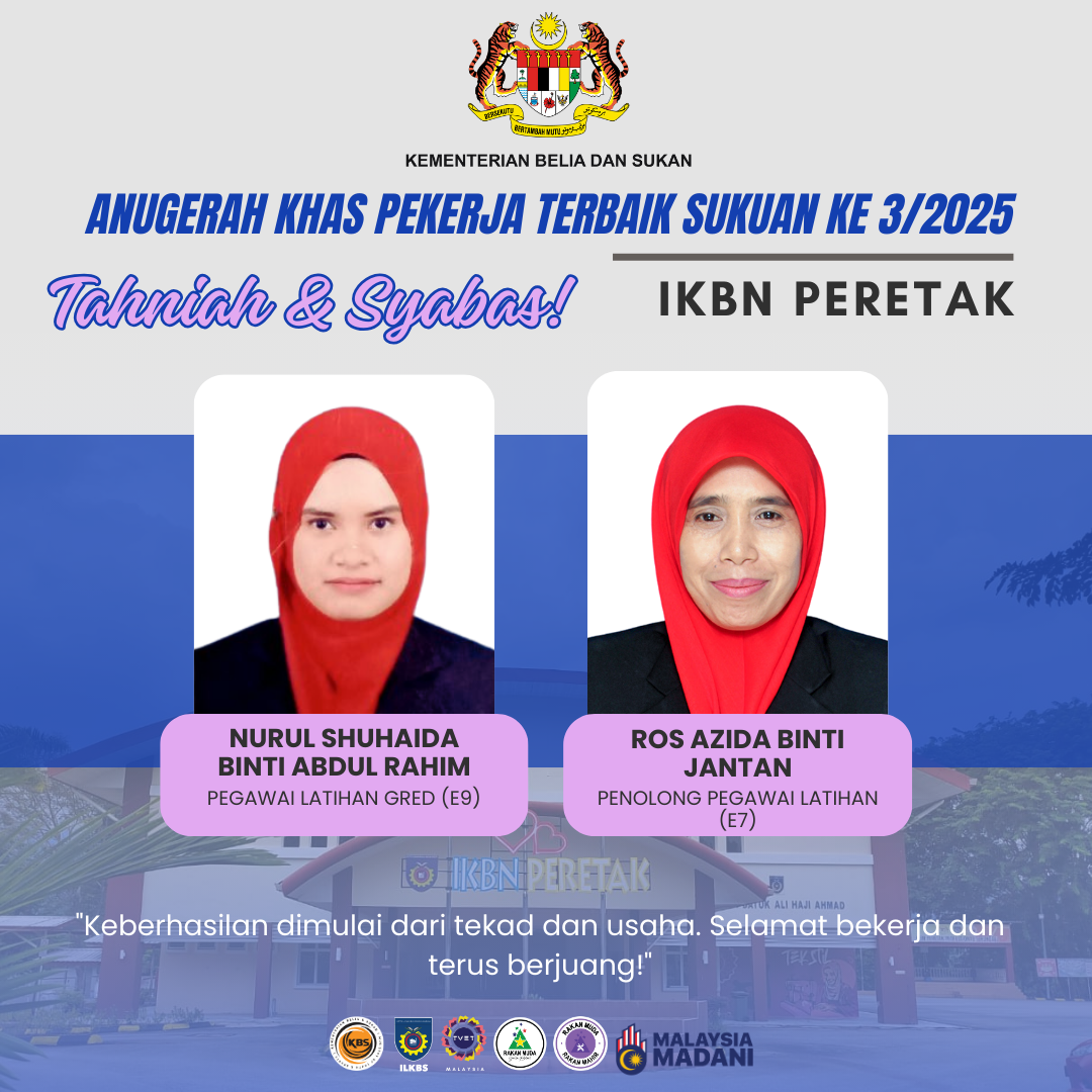TAHNIAH PENERIMA ANUGERAH KHAS PEKERJA TERBAIK IKBN PERETAK BAGI SUKUAN KETIGA (JULAI, OGOS, SEPTEMBER) TAHUN 2025