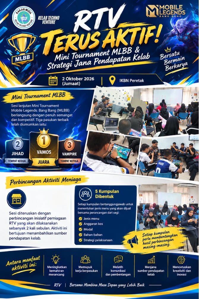 RTV TERUS AKTIF DENGAN MINI TOURNAMENT MLBB & STRATEGI JANA PENDAPATAN KELAB