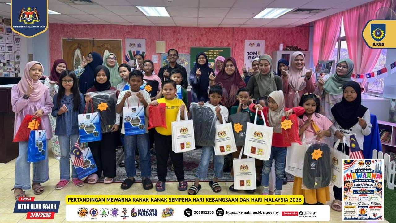 Pupuk Cinta Tanah Air, Unit Perpustakaan IKTBN Alor Gajah Sukses Anjur Pertandingan Mewarna Kanak-Kanak