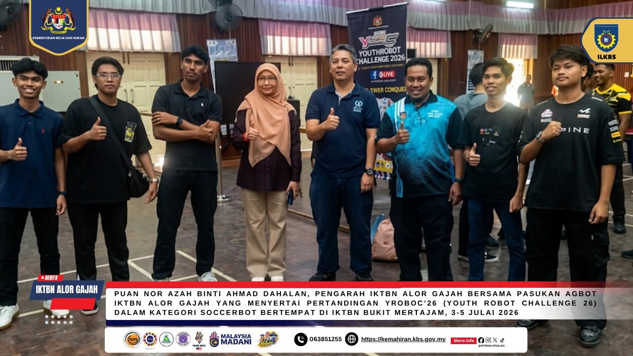 Suntikan Inovasi Robotik, Pelatih Elektrik IKTBN Alor Gajah Gempur Pentas YROBOC'26