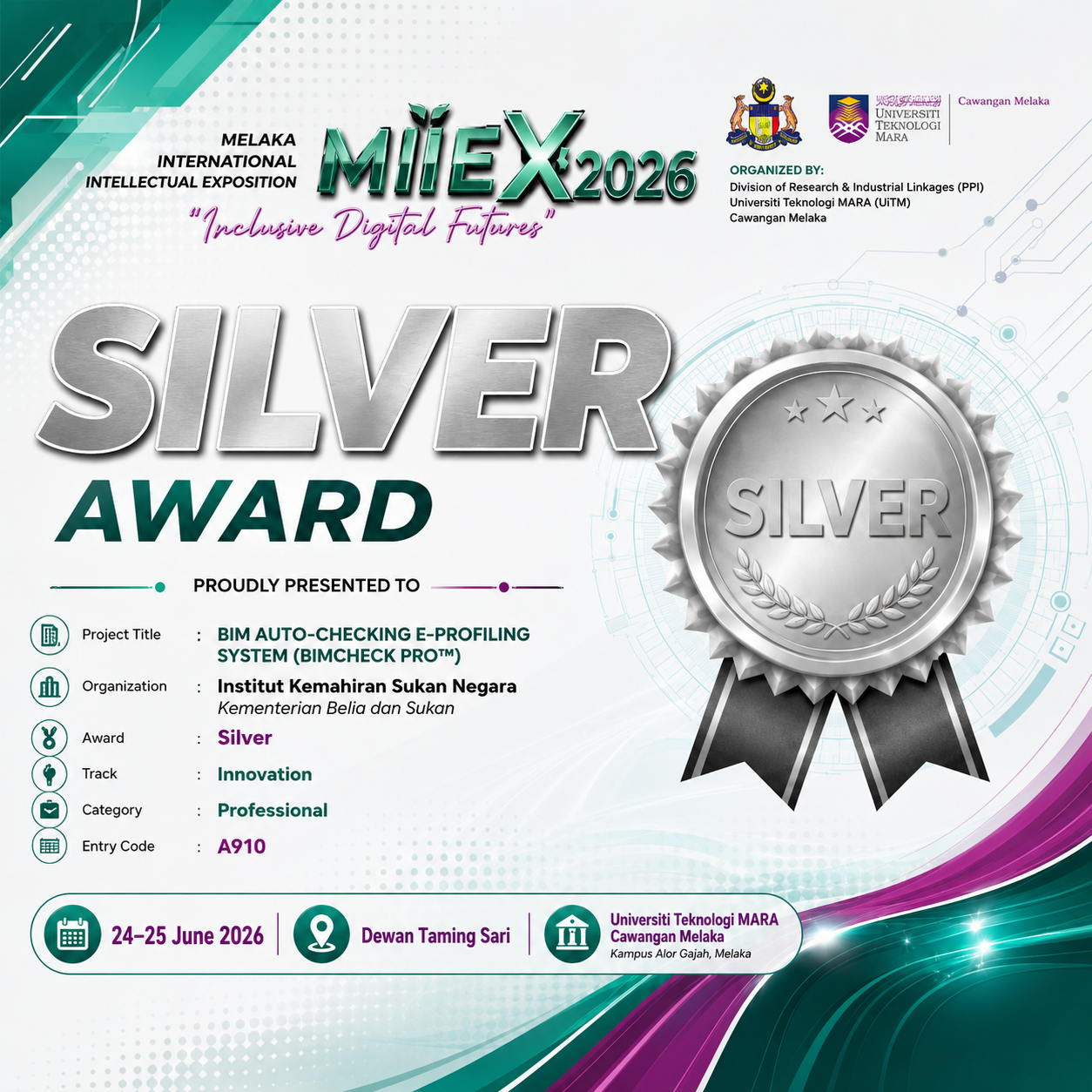 IKSN RAIH PERAK BAGI KATEGORI PROFESIONAL DI MIIEX 2026