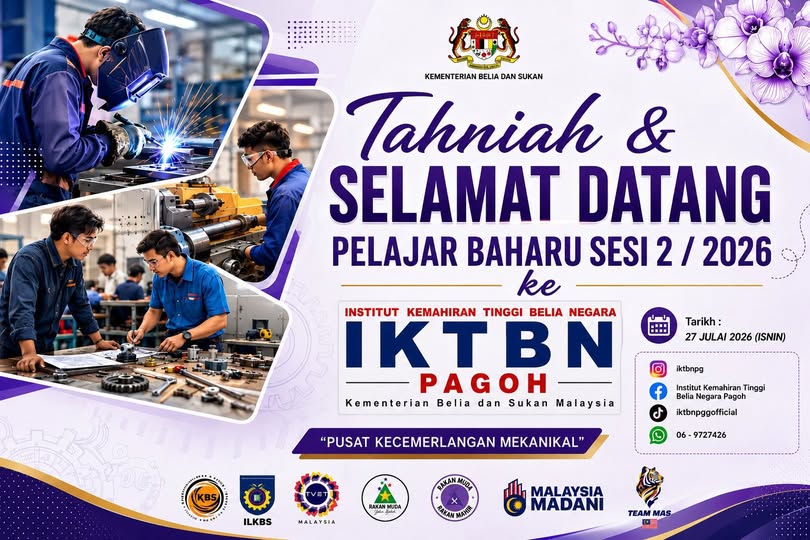 PENDAFTARAN PELAJAR BAHARU SESI 2/2026 IKTBN PAGOH