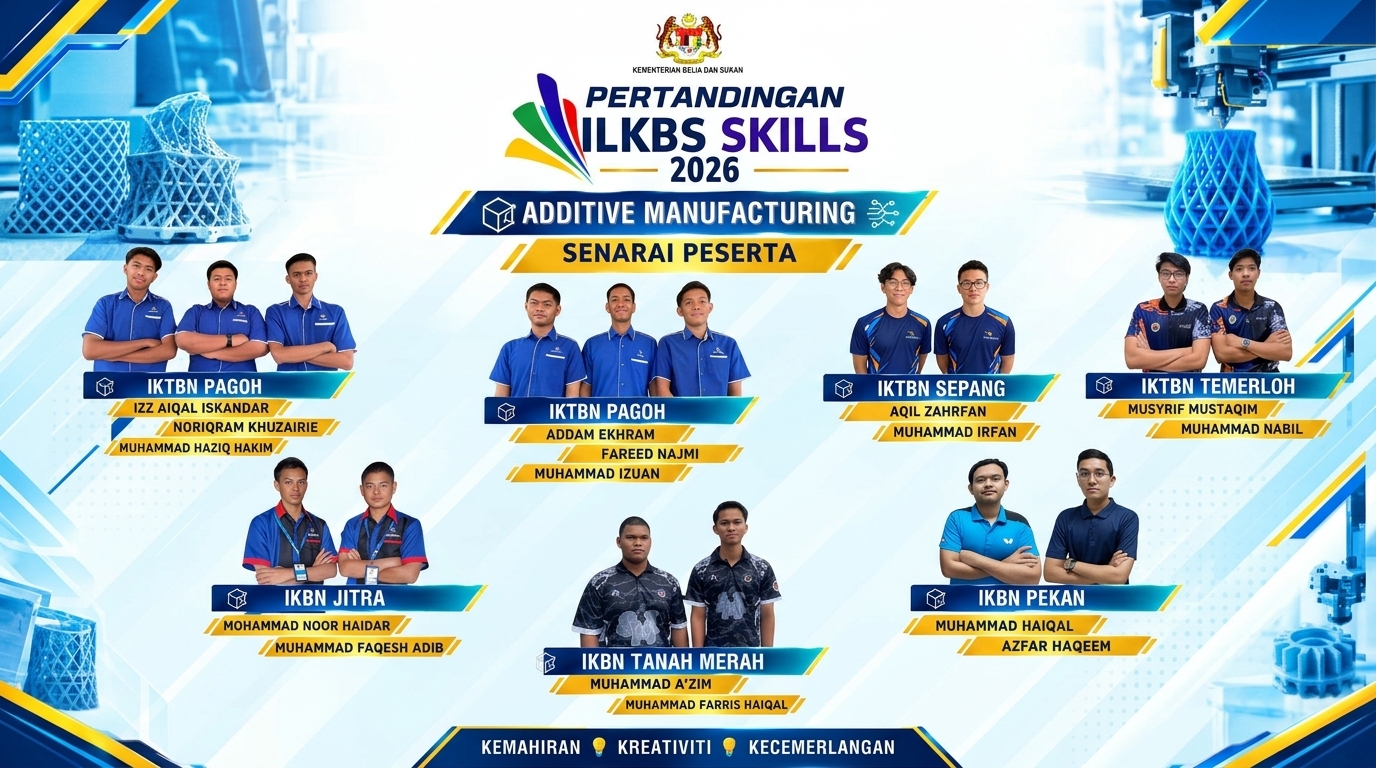 PERTANDINGAN ILKBS SKILLS 2026 BIDANG ADDITIVE MANUFACTURING
