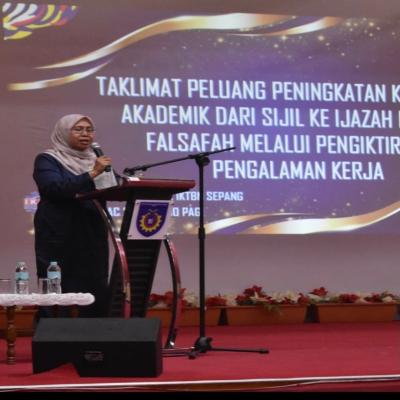 TAKLIMAT PENINGKATAN KELAYAKAN AKADEMIK DARI SIJIL KE IJAZAH DOKTOR FALSAFAH MELALUI PENGIKTIRAFAN PENGALAMAN KERJA 